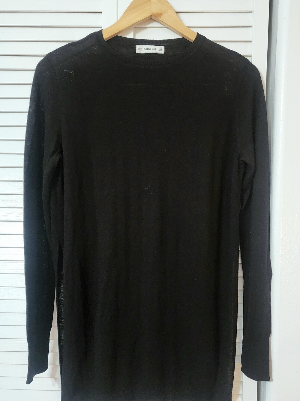 ZARA Black Lightweight Knit Long Sleeve Sweater